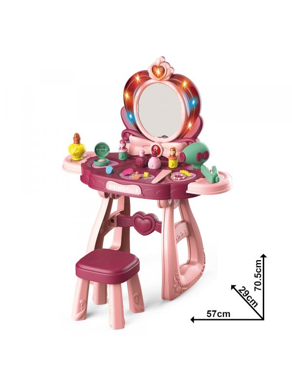 Детский туалетный столик 70 см «Маленькая Принцесса» со световыми и звуковыми эффектами, 36 аксессуаров / 8221C