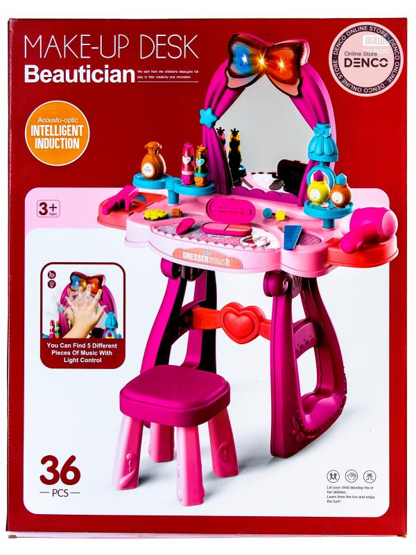 Детский туалетный столик Bowa 70 см. «Маленькая Принцесса» со световыми и звуковыми эффектами, 36 аксессуара / 8222C