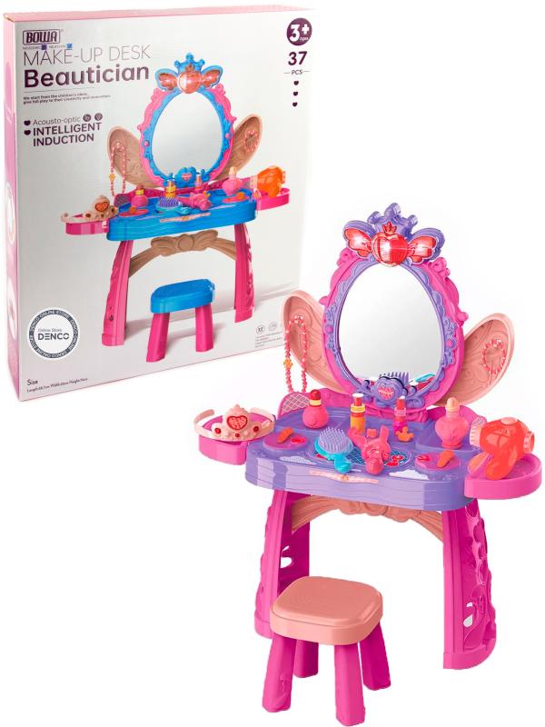 Детский туалетный столик 74 см со световыми и звуковыми эффектами «Маленькая Принцесса» 8224AC/BC / 37 аксессуаров