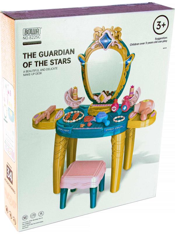 Детский туалетный столик 70 см «Маленькая Принцесса» со световыми и звуковыми эффектами, 34 аксессуара / 8225C