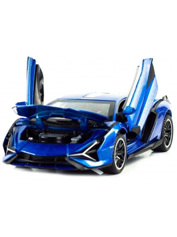Металлическая машинка Double Horses 1:32 «Lamborghini Sian FKP 37» 32611 свет и звук, инерционная / Синий