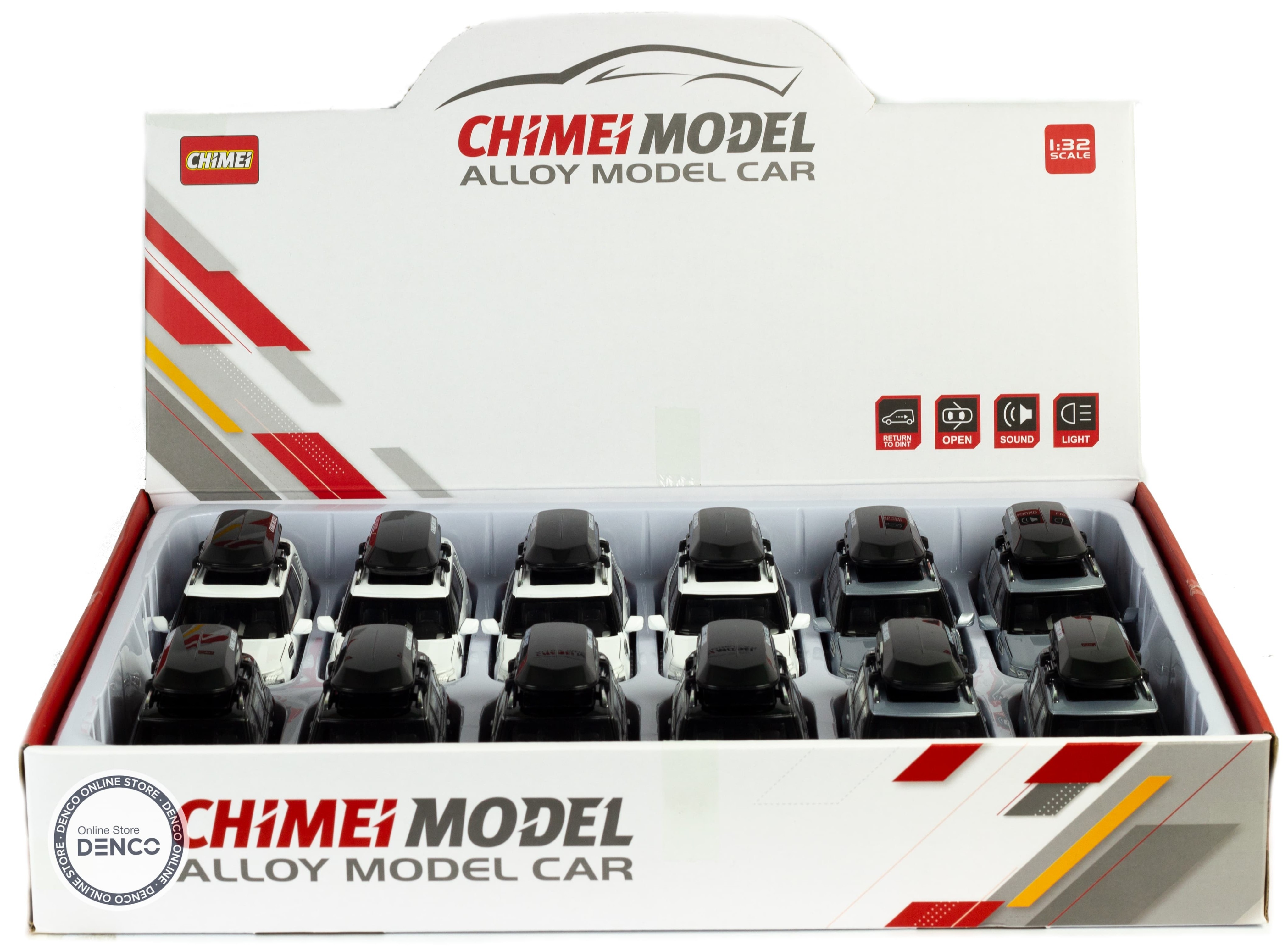 Металлическая машинка Chimei Model 1:32 «Nissan Patrol» CM324 инерционная, свет, звук / Белый