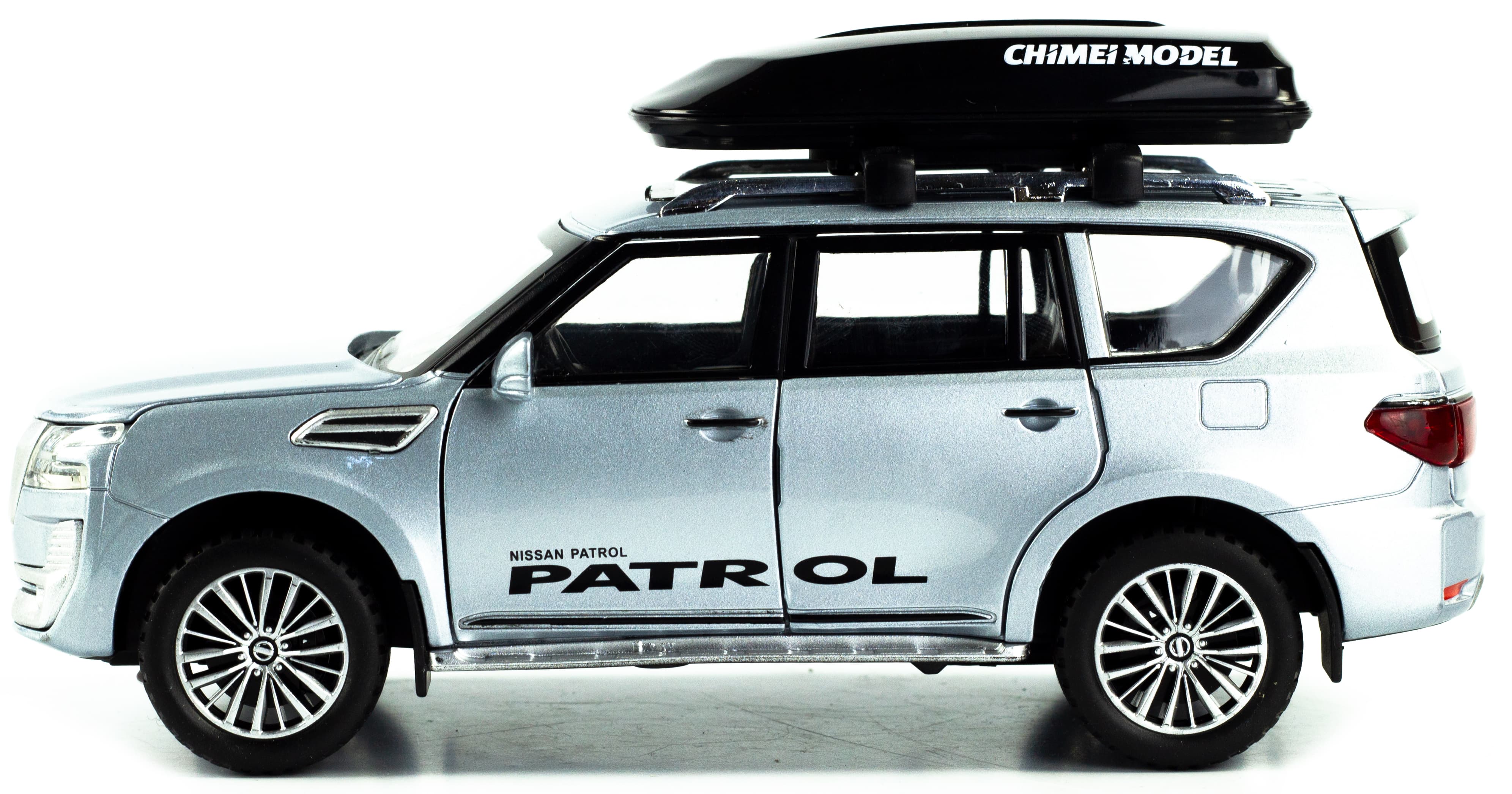 Металлическая машинка Chimey Model 1:32 «Nissan Patrol» M324 инерционная, свет, звук / Серый