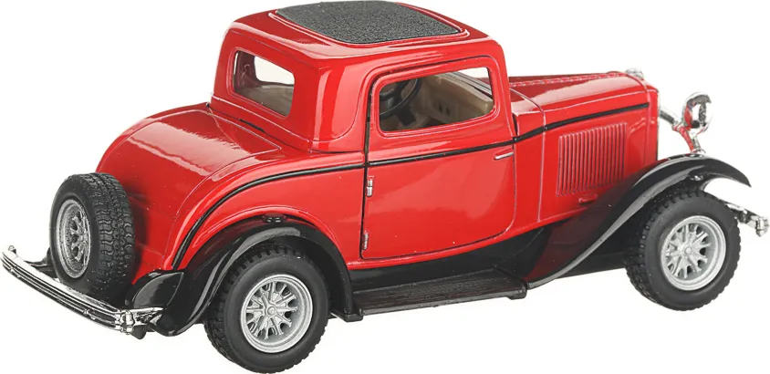 Машинка металлическая Kinsmart 1:34 «1932 Ford 3-Window Coupe» KT5332D инерционная / Красный