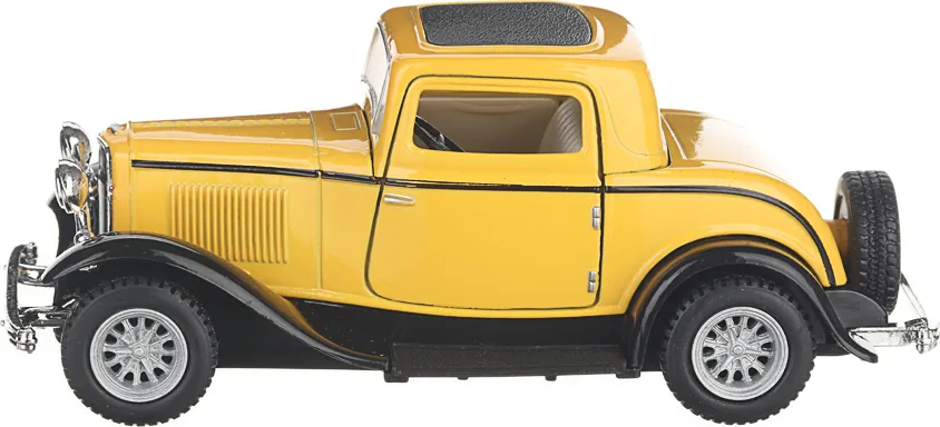 Машинка металлическая Kinsmart 1:34 «1932 Ford 3-Window Coupe» KT5332D инерционная / Желтый
