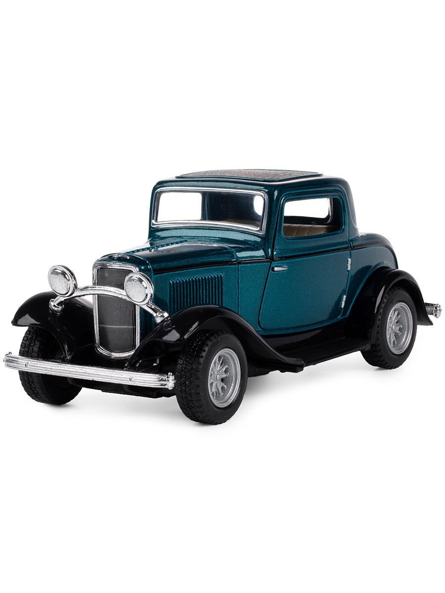 Машинка металлическая Kinsmart 1:34 «1932 Ford 3-Window Coupe» KT5332D инерционная / Зеленый