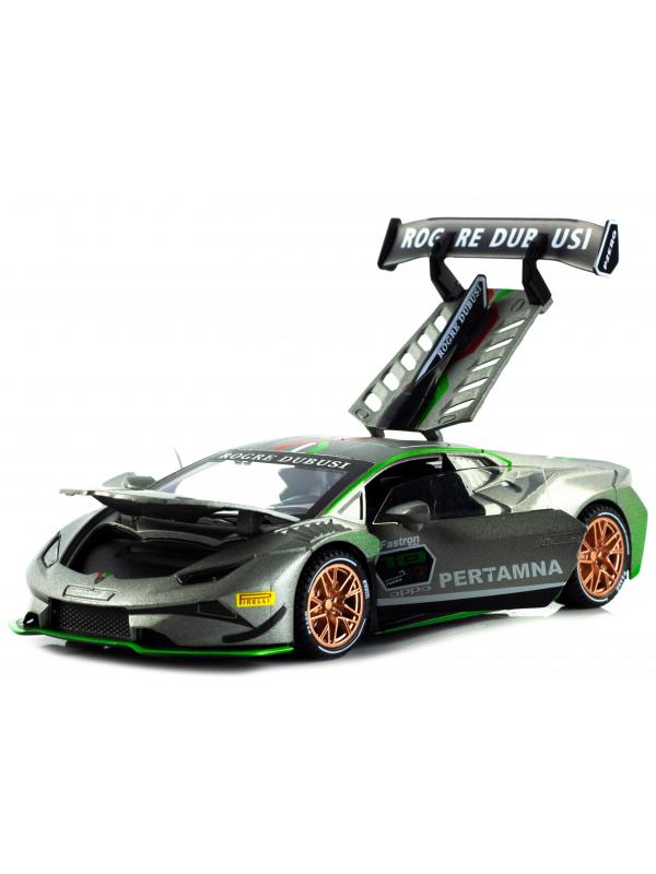 Металлическая машинка Chimei Model 1:32 «Lamborghini Huracan Super Trofeo EVO 10th» A320, инерционная, свет, звук / Микс