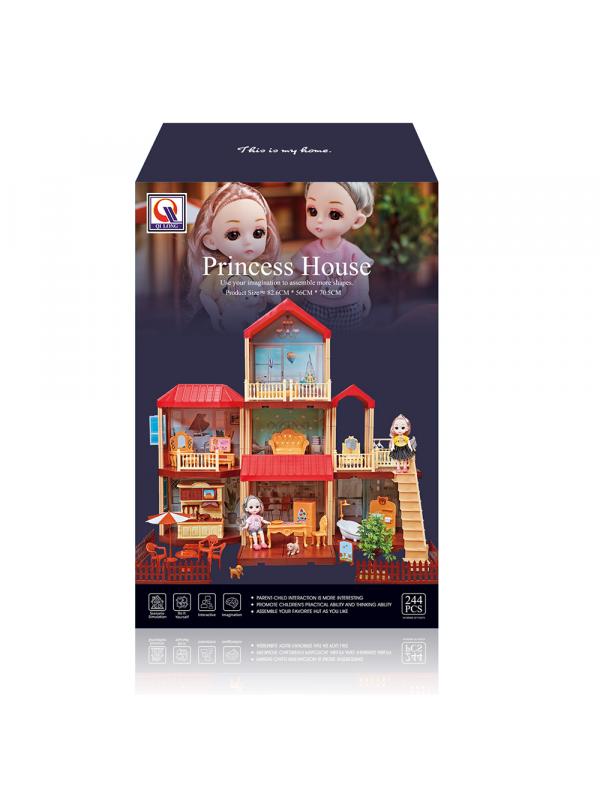 Кукольный домик принцессы со световыми эффектами, 668-22A / 244 детали