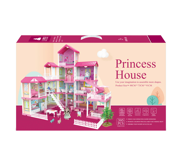 Кукольный домик принцессы со световыми эффектами, 668-49A / 395 деталей