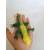 Резиновая фигурка-тянучка «Желтая ящерица с зелеными лапками и боками» 115DB / 23 см.
