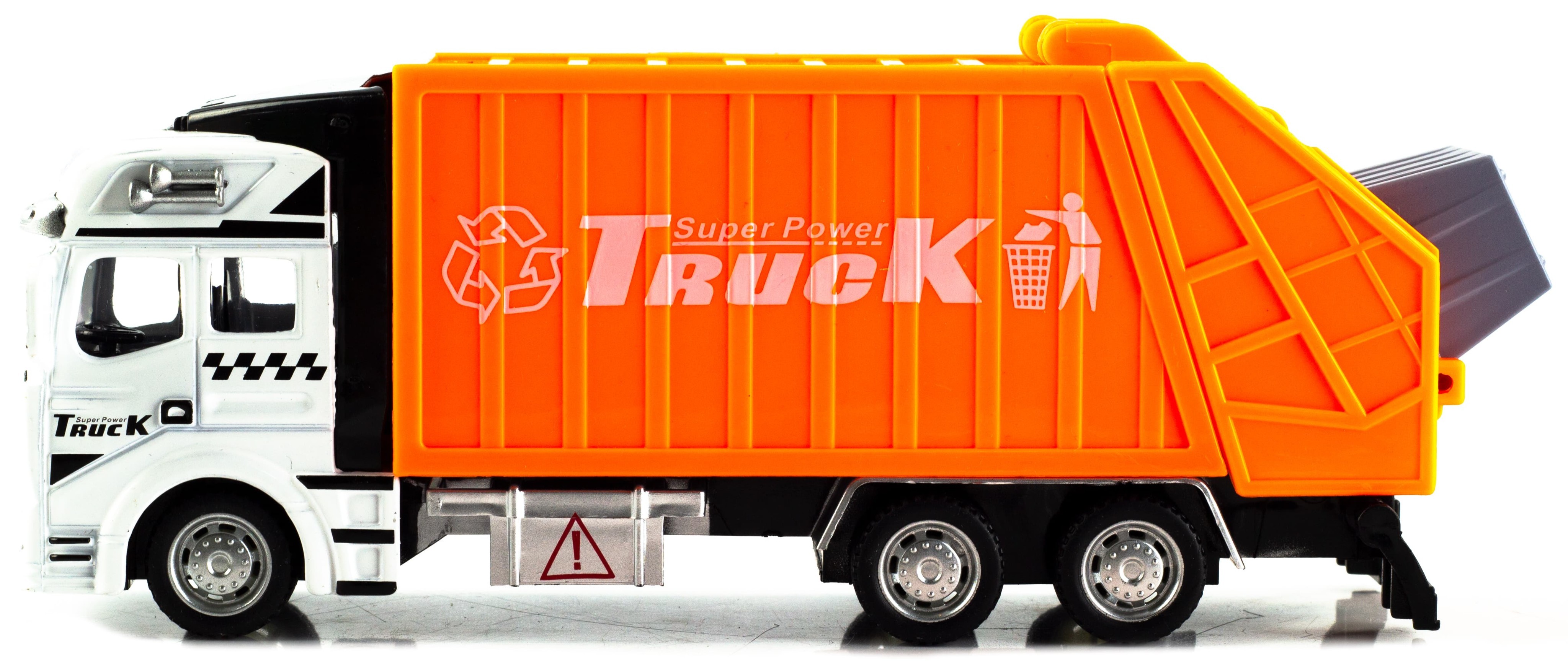 Металлическая машинка WGT Car «Мусоровоз» 2211-2, Heavy City Vehicle инерционный / Оранжевый