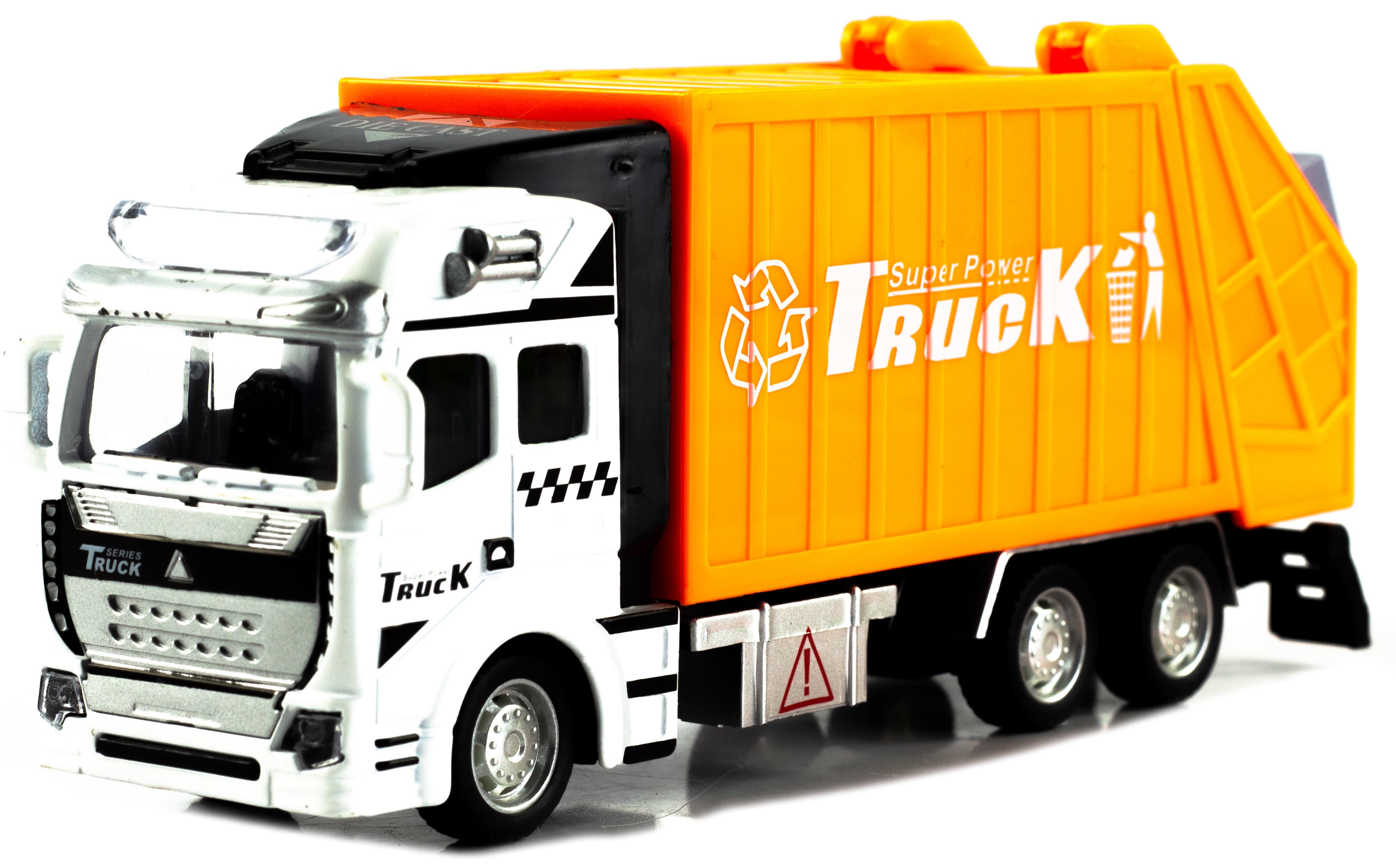 Металлическая машинка WGT Car «Мусоровоз» 2211-2, Heavy City Vehicle инерционный / Оранжевый