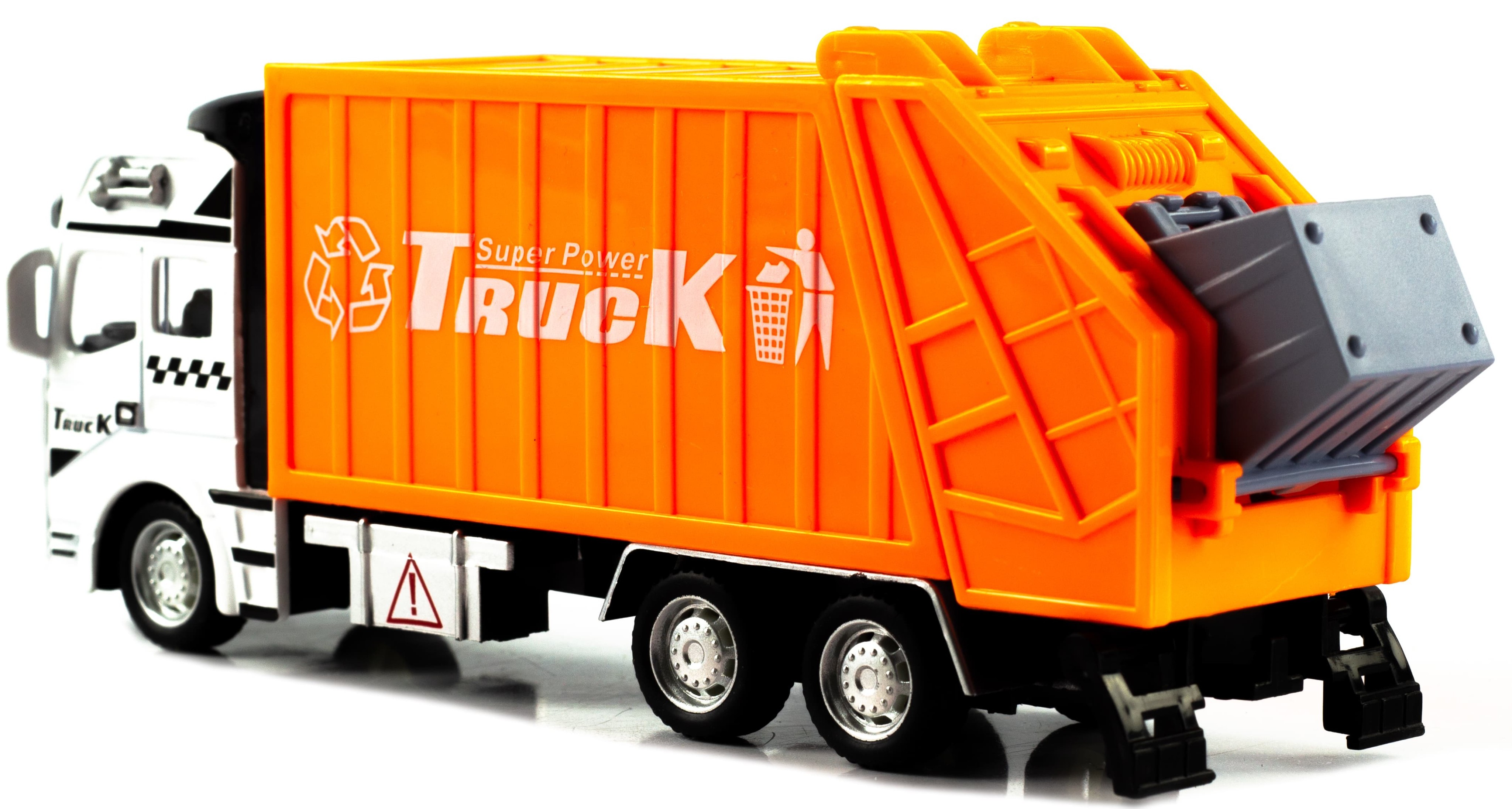 Металлическая машинка WGT Car «Мусоровоз» 2211-2, Heavy City Vehicle инерционный / Оранжевый