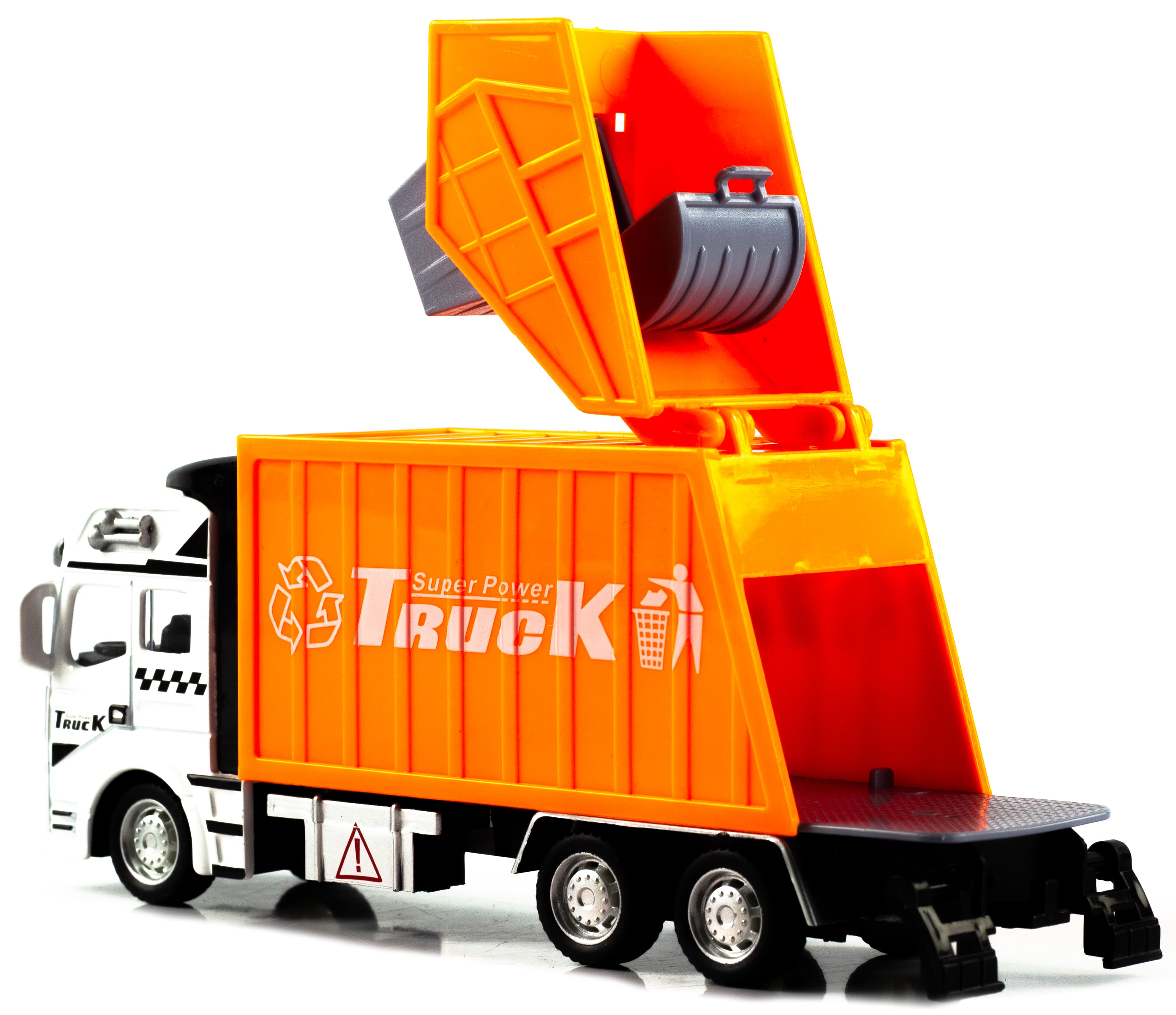 Металлическая машинка WGT Car «Мусоровоз» 2211-2, Heavy City Vehicle инерционный / Оранжевый