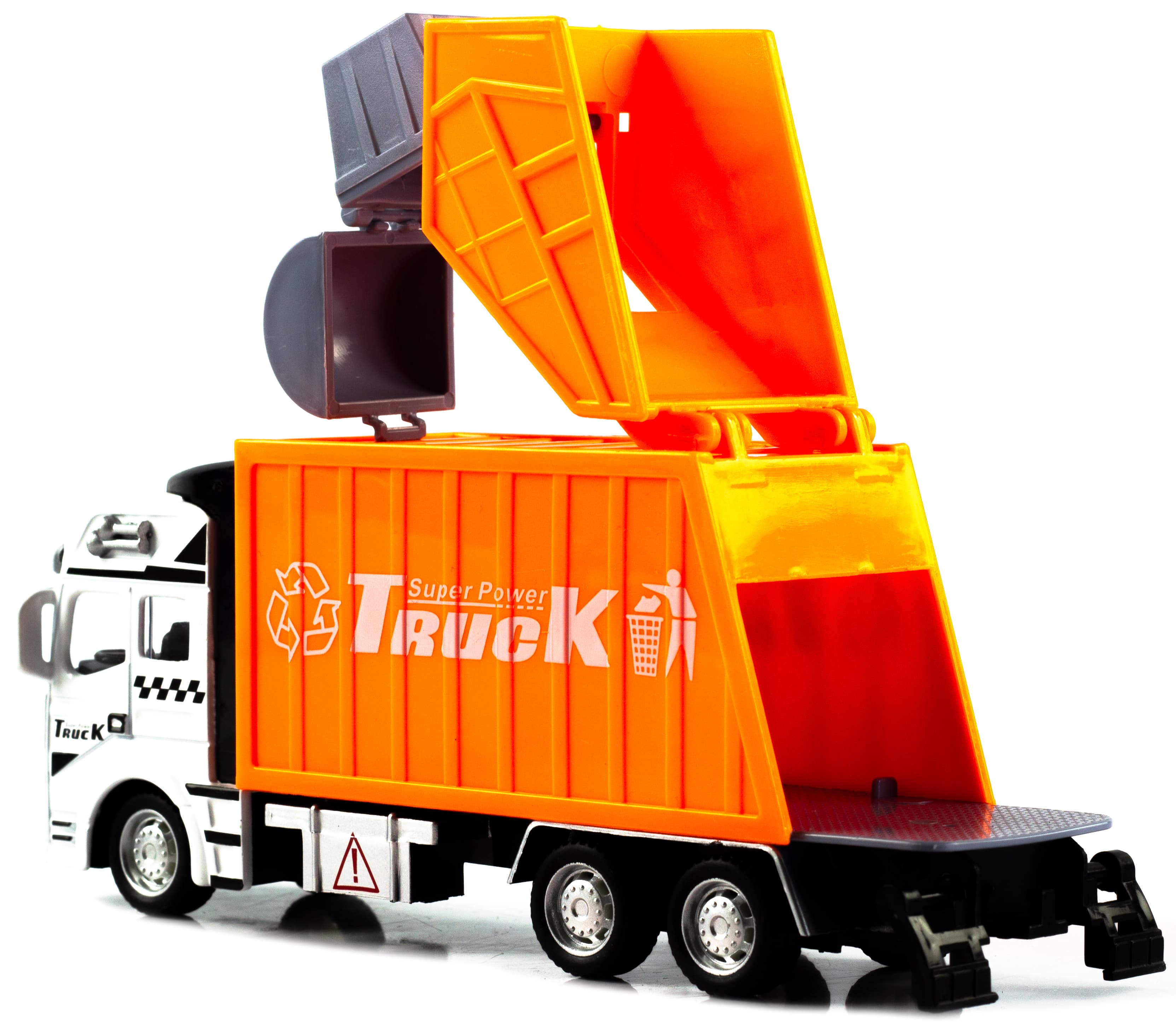 Металлическая машинка WGT Car «Мусоровоз» 2211-2, Heavy City Vehicle инерционный / Оранжевый