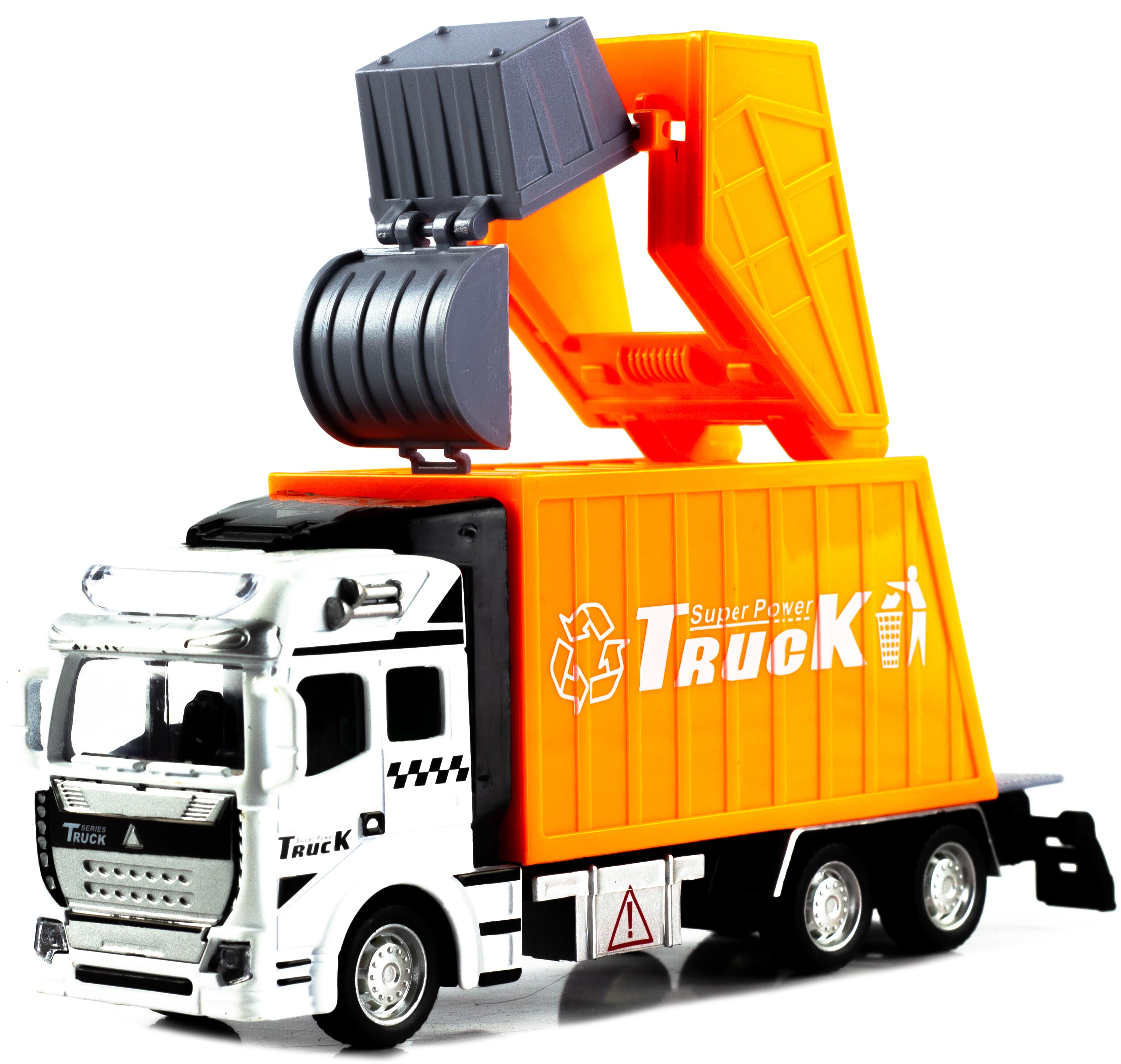 Металлическая машинка WGT Car «Мусоровоз» 2211-2, Heavy City Vehicle инерционный / Оранжевый