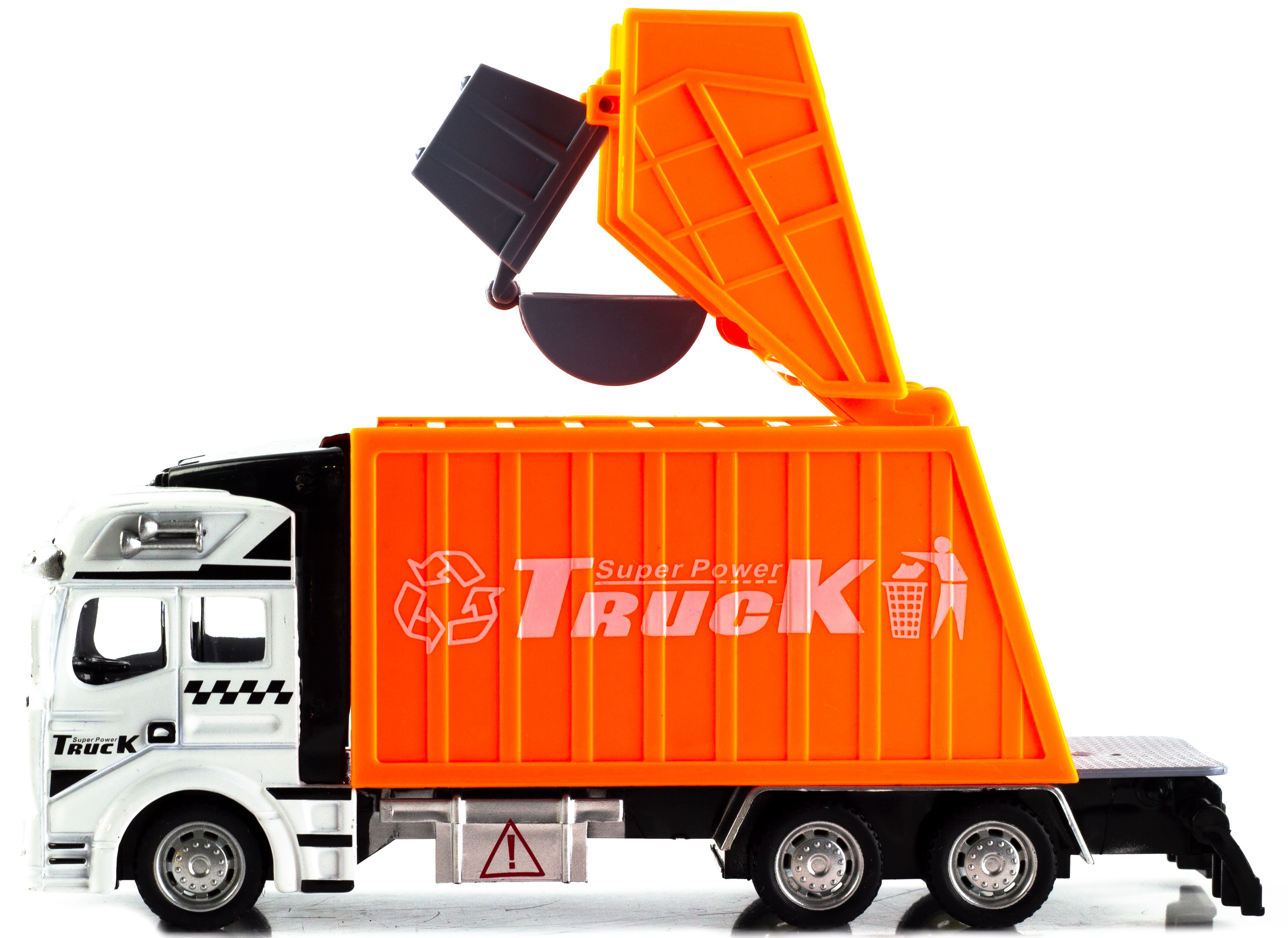 Металлическая машинка WGT Car «Мусоровоз» 2211-2, Heavy City Vehicle инерционный / Оранжевый