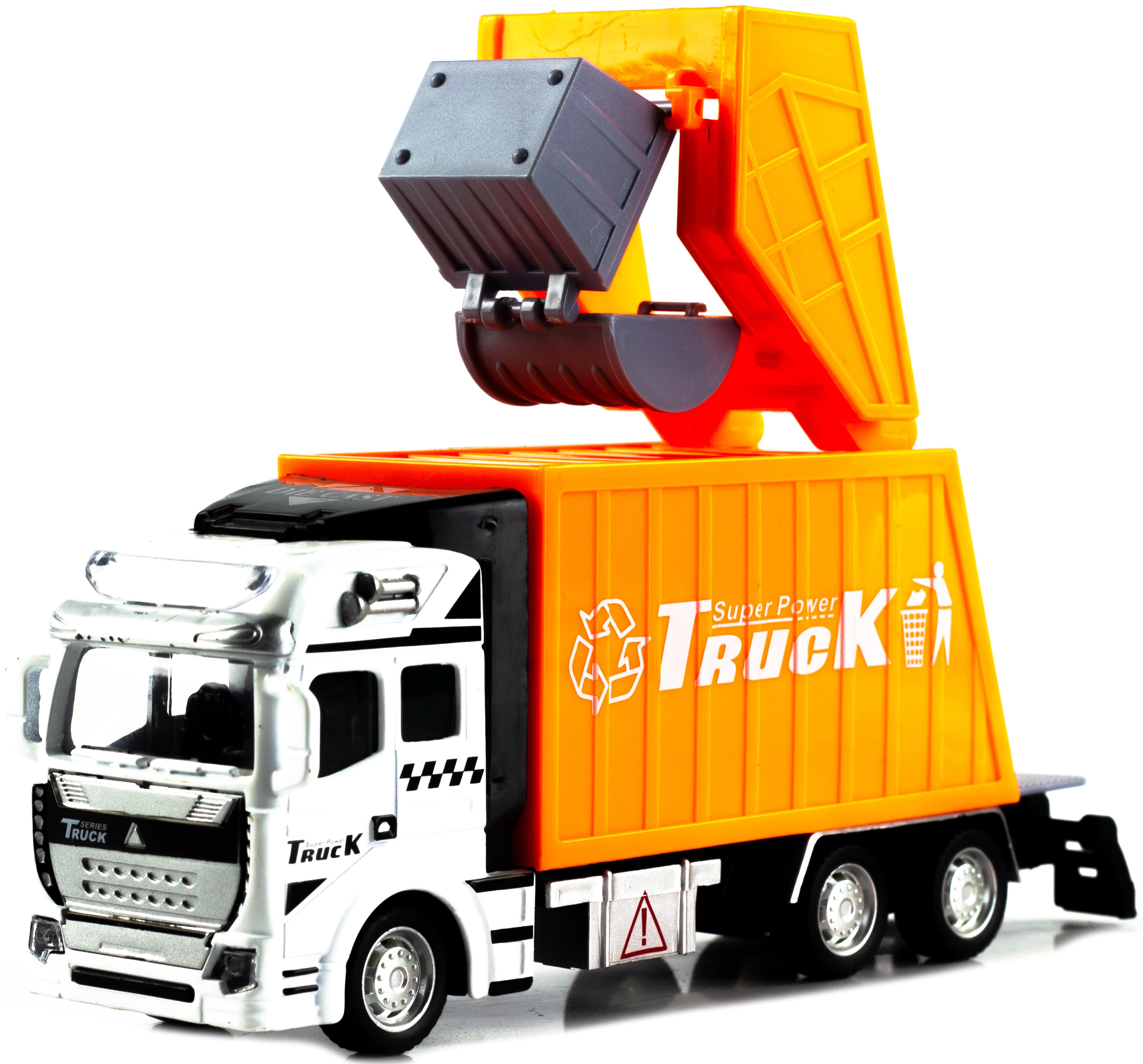 Металлическая машинка WGT Car «Мусоровоз» 2211-2, Heavy City Vehicle инерционный / Оранжевый