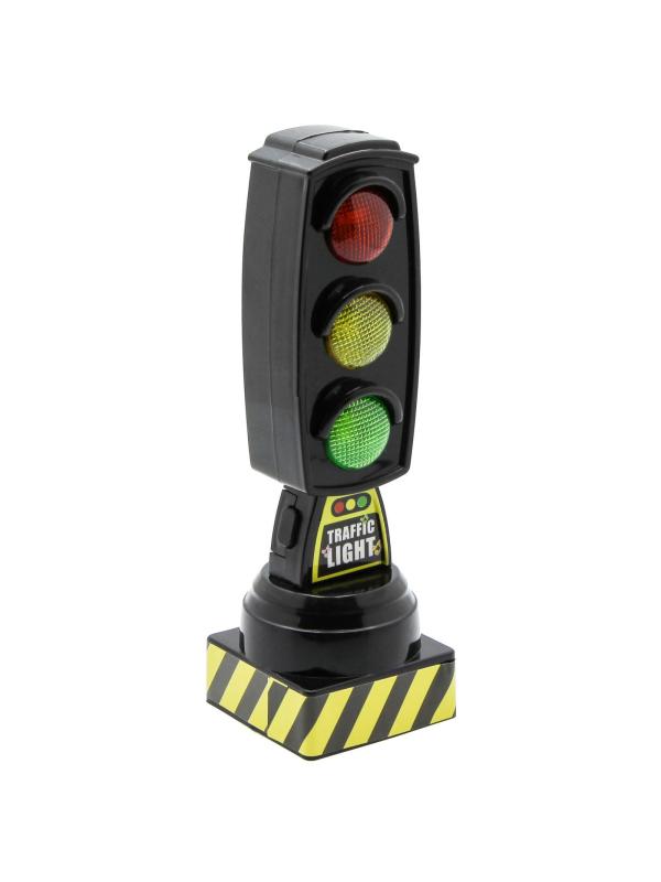 Игрушечный светофор «Traffic Light» 6636, 13 см., работает от батареек, свет, звук / Черный