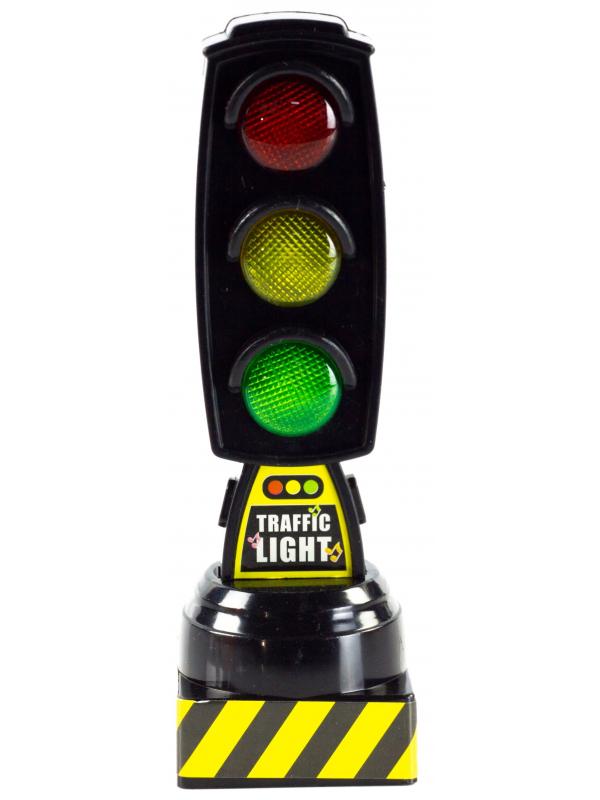 Игрушечный светофор «Traffic Light» 6636, 13 см., работает от батареек, свет, звук / Черный