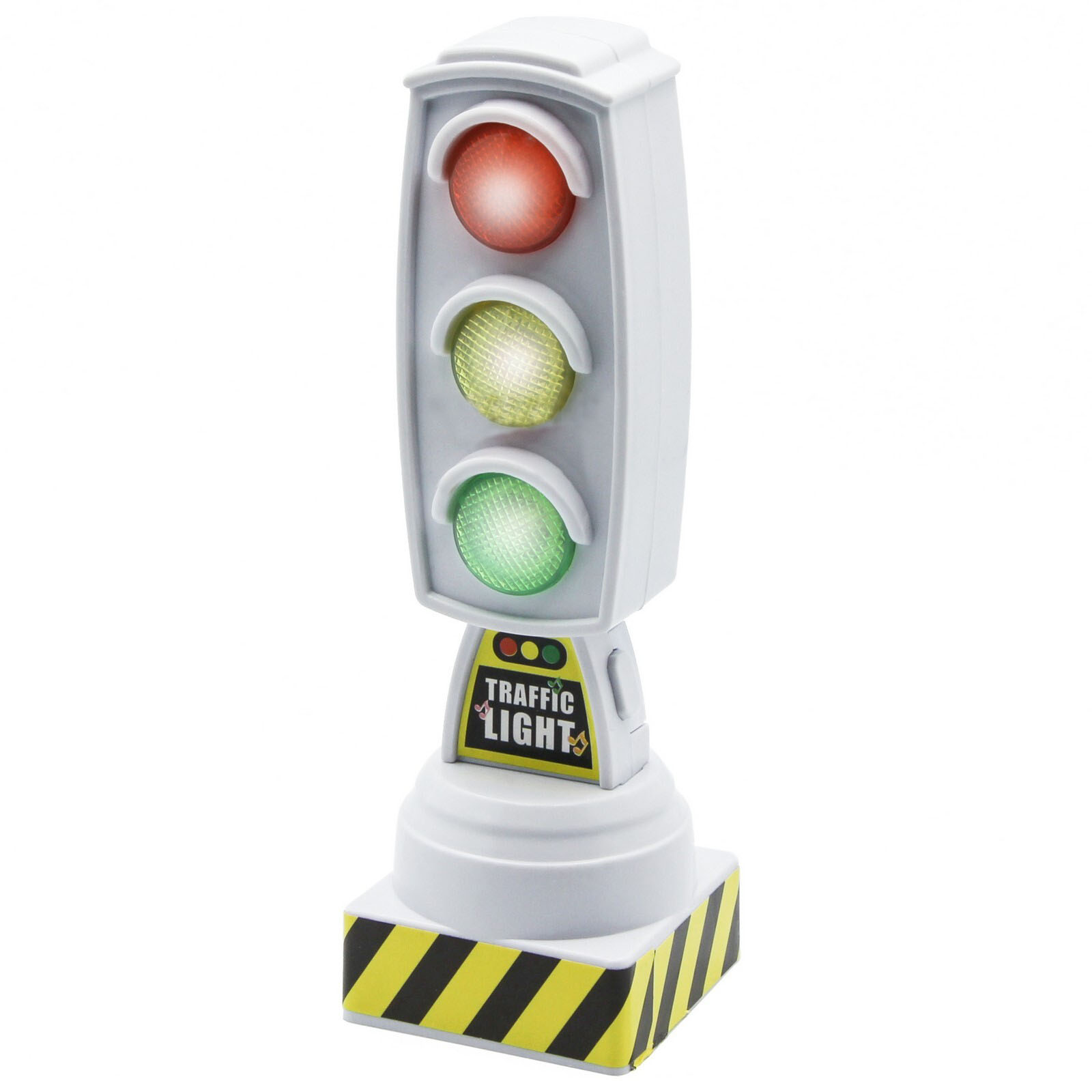 Игрушечный светофор «Traffic Light» 6636, 13 см., работает от батареек, свет, звук / Белый