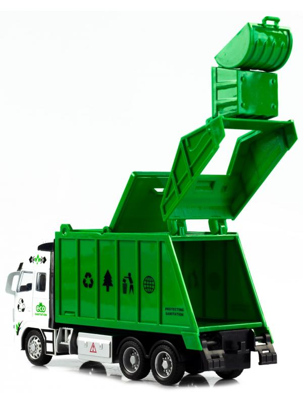 Металлическая машинка 1:32 «Мусоровоз» 292ZS-3, Heavy Truck Model, инерционный / Зеленый