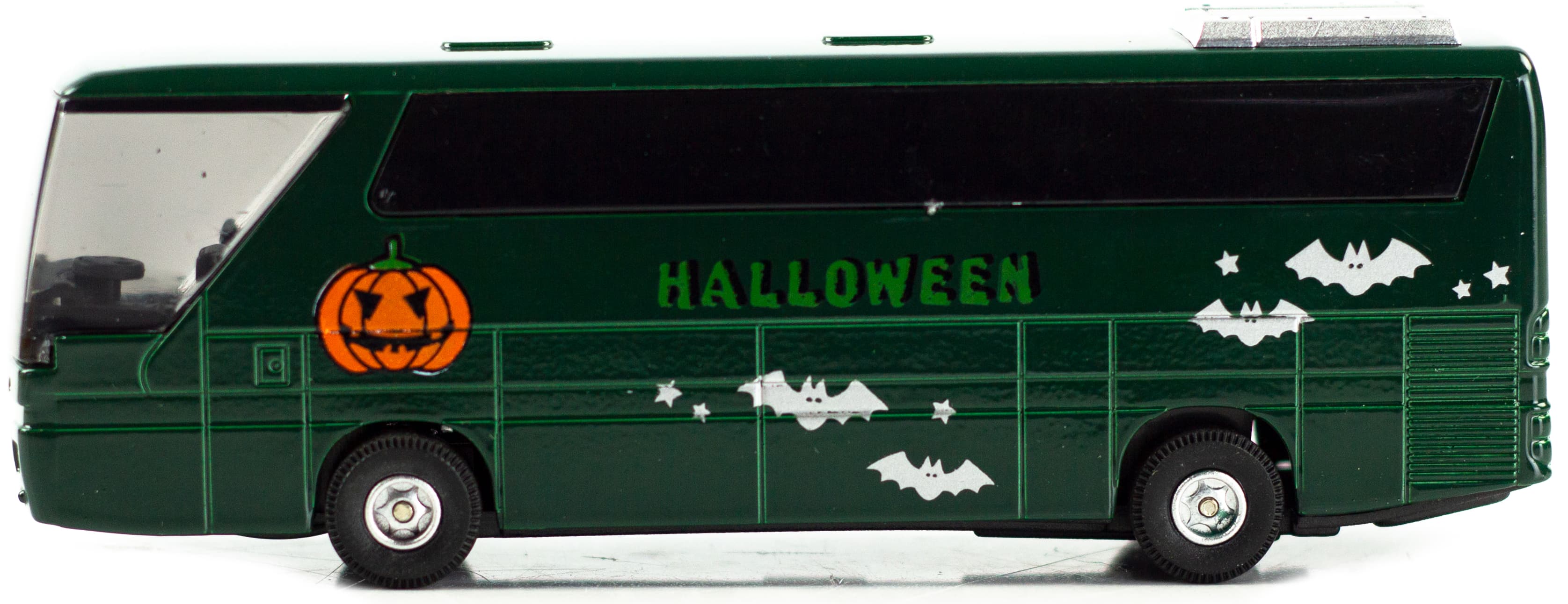Машинка металлическая «Туристический автобус Halloween» 271CH, 14 см. инерционный, свет, звук / Микс