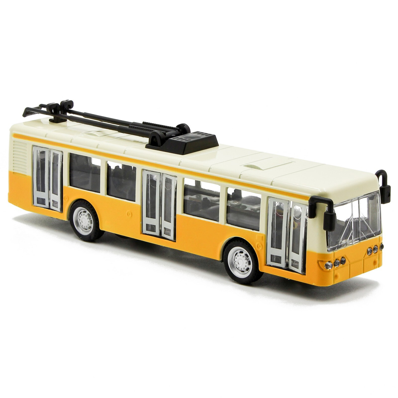 Металлический троллейбус Die Cast «Tramcar» XL80189-6L инерционный, звук, свет / Желтый