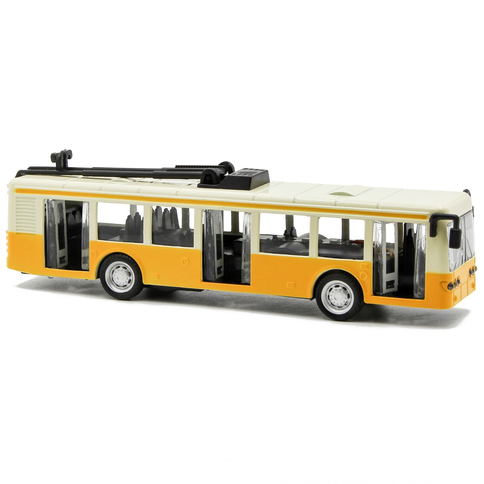 Металлический троллейбус Die Cast «Tramcar» XL80189-6L инерционный, звук, свет / Желтый