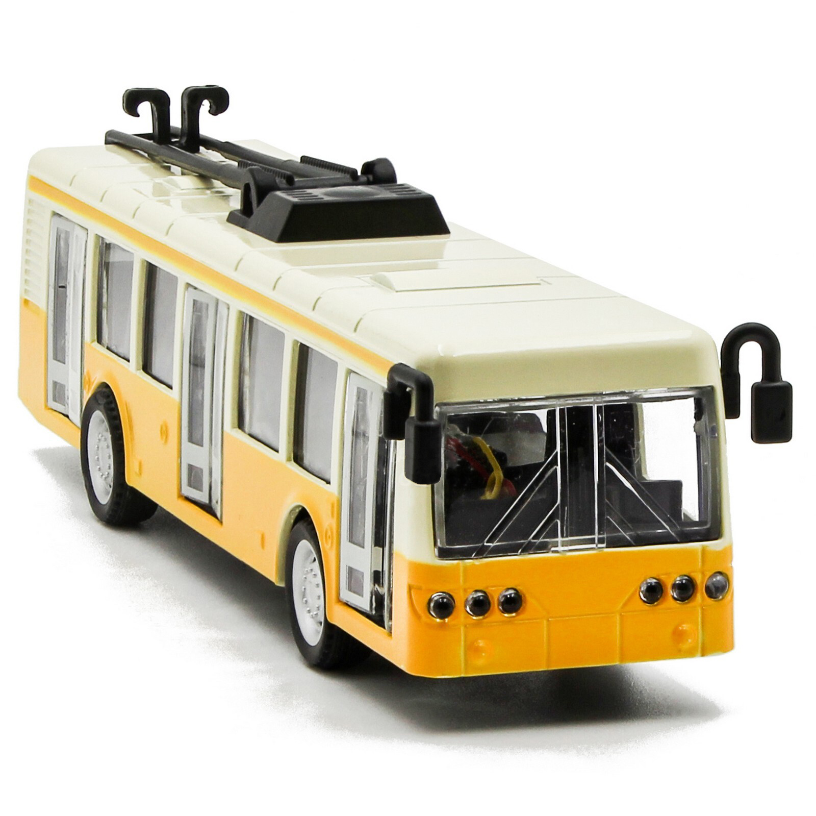 Металлический троллейбус Die Cast «Tramcar» XL80189-6L инерционный, звук, свет / Желтый