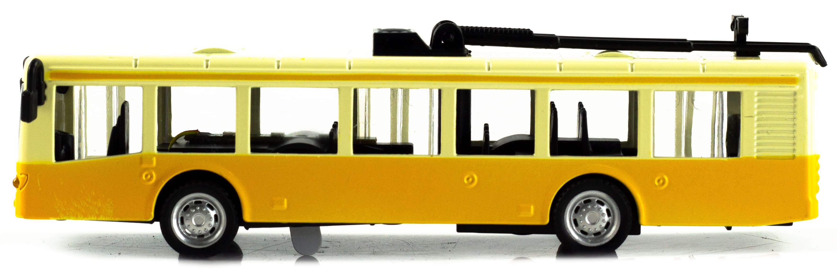 Металлический троллейбус Die Cast «Tramcar» XL80189-6L инерционный, звук, свет / Желтый