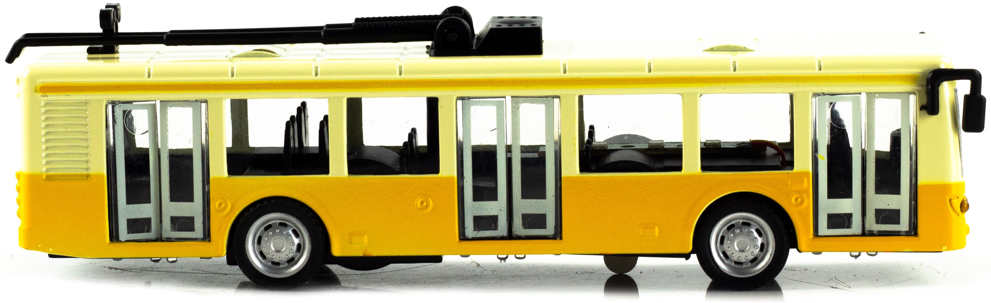 Металлический троллейбус Die Cast «Tramcar» XL80189-6L инерционный, звук, свет / Желтый