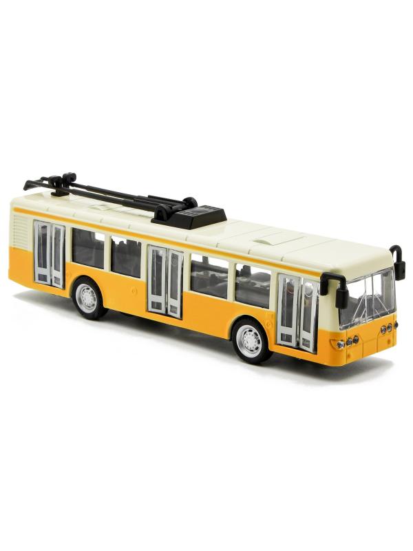 Металлический троллейбус Die Cast «Tramcar» XL80189-6L инерционный, звук, свет / Желтый