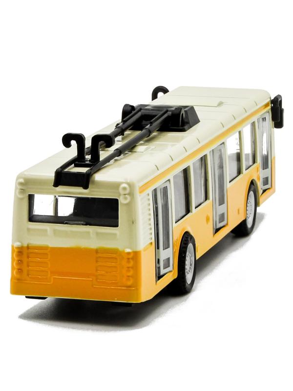 Металлический троллейбус Die Cast «Tramcar» XL80189-6L инерционный, звук, свет / Желтый