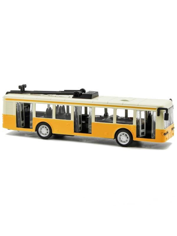 Металлический троллейбус Die Cast «Tramcar» XL80189-6L инерционный, звук, свет / Желтый