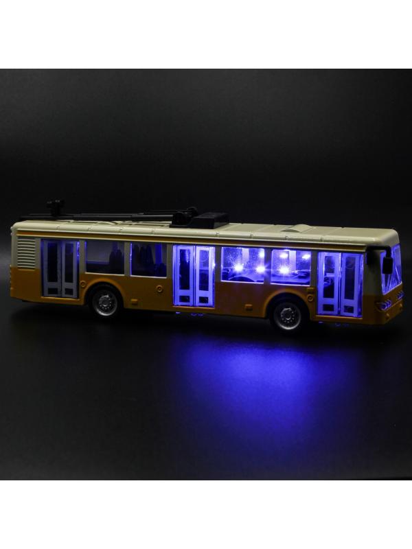 Металлический троллейбус Die Cast «Tramcar» XL80189-6L инерционный, звук, свет / Желтый