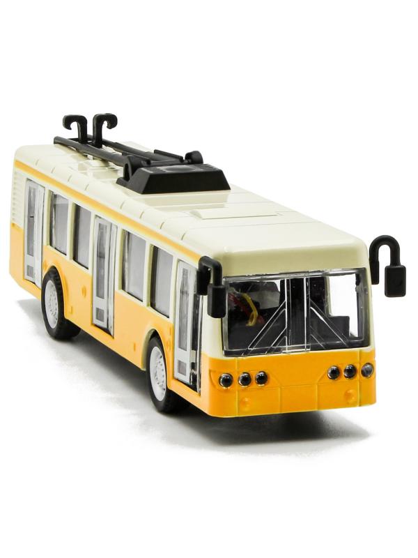 Металлический троллейбус Die Cast «Tramcar» XL80189-6L инерционный, звук, свет / Желтый