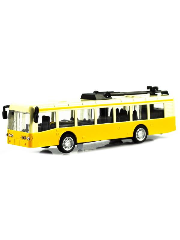 Металлический троллейбус Die Cast «Tramcar» XL80189-6L инерционный, звук, свет / Желтый