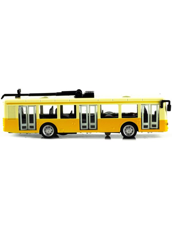 Металлический троллейбус Die Cast «Tramcar» XL80189-6L инерционный, звук, свет / Желтый