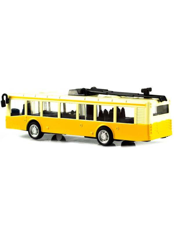 Металлический троллейбус Die Cast «Tramcar» XL80189-6L инерционный, звук, свет / Желтый