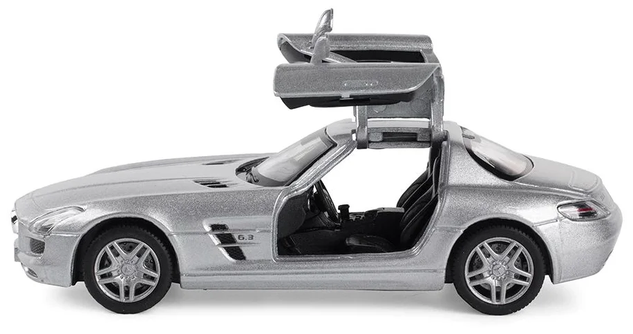 Металлическая машинка Kinsmart 1:36 «Mercedes-Benz SLS AMG» KT5349D, инерционная / Светло-серый