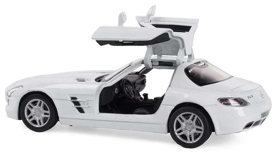 Металлическая машинка Kinsmart 1:36 «Mercedes-Benz SLS AMG» KT5349D, инерционная / Белый