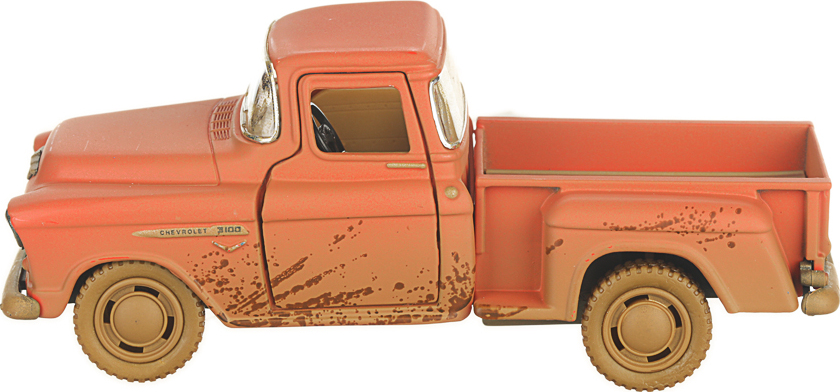 Металлическая машинка Kinsmart 1:32 «1955 Chevy Stepside Pick-up (Грязный)» KT5330DY, инерционная / Оранжевый