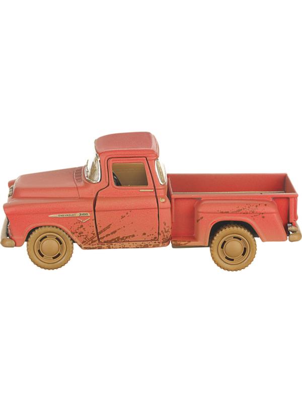 Металлическая машинка Kinsmart 1:32 «1955 Chevy Stepside Pick-up (Грязный)» KT5330DY, инерционная / Красный