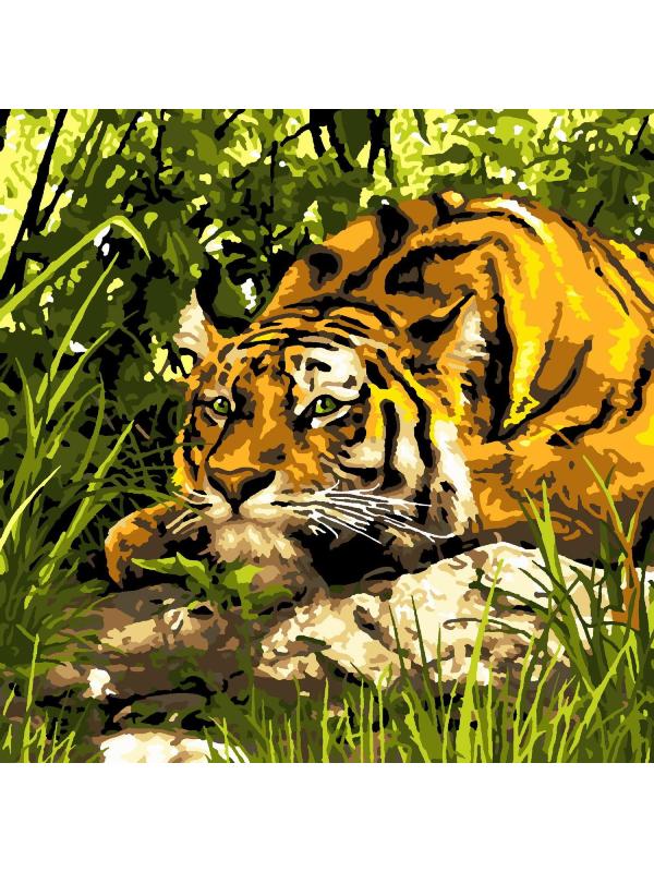 Набор для творчества LORI Картина по номерам Тигр в джунглях Символ года 2022