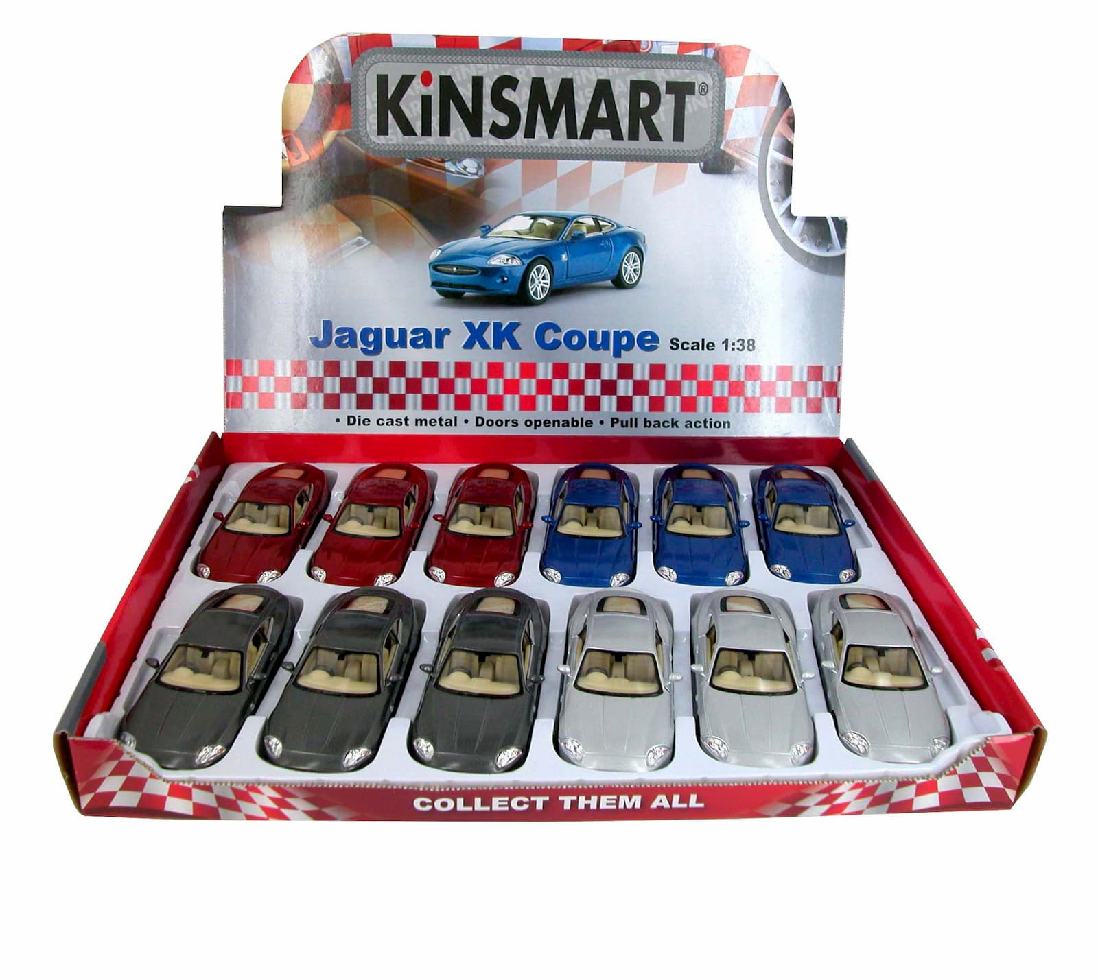 Металлическая машинка Kinsmart 1:38 «Jaguar XK Coupe» KT5321D, инерционная / Синий