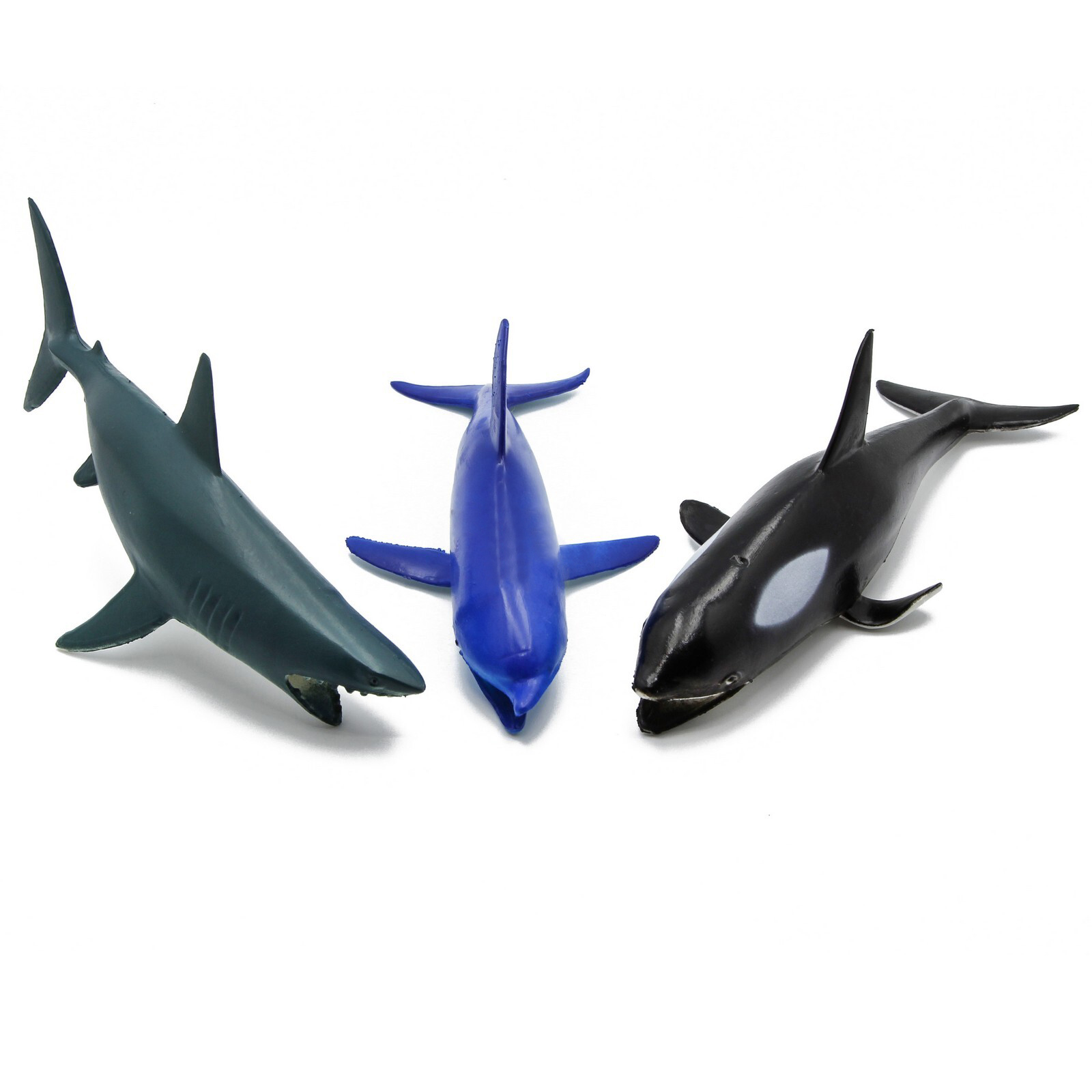 Резиновые фигурки-пищалки «Дельфин, Косатка и Акула» 18 см. Н9501W / 3 шт.