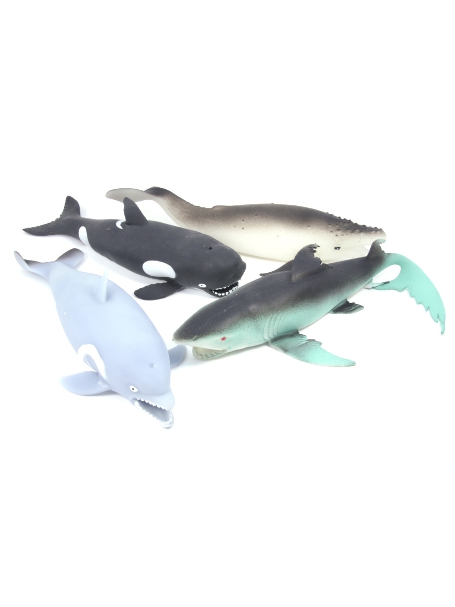 Игрушки резиновые фигурки-тянучки «Морские обитатели» A127, 20 см. Антистресс / 4 шт.