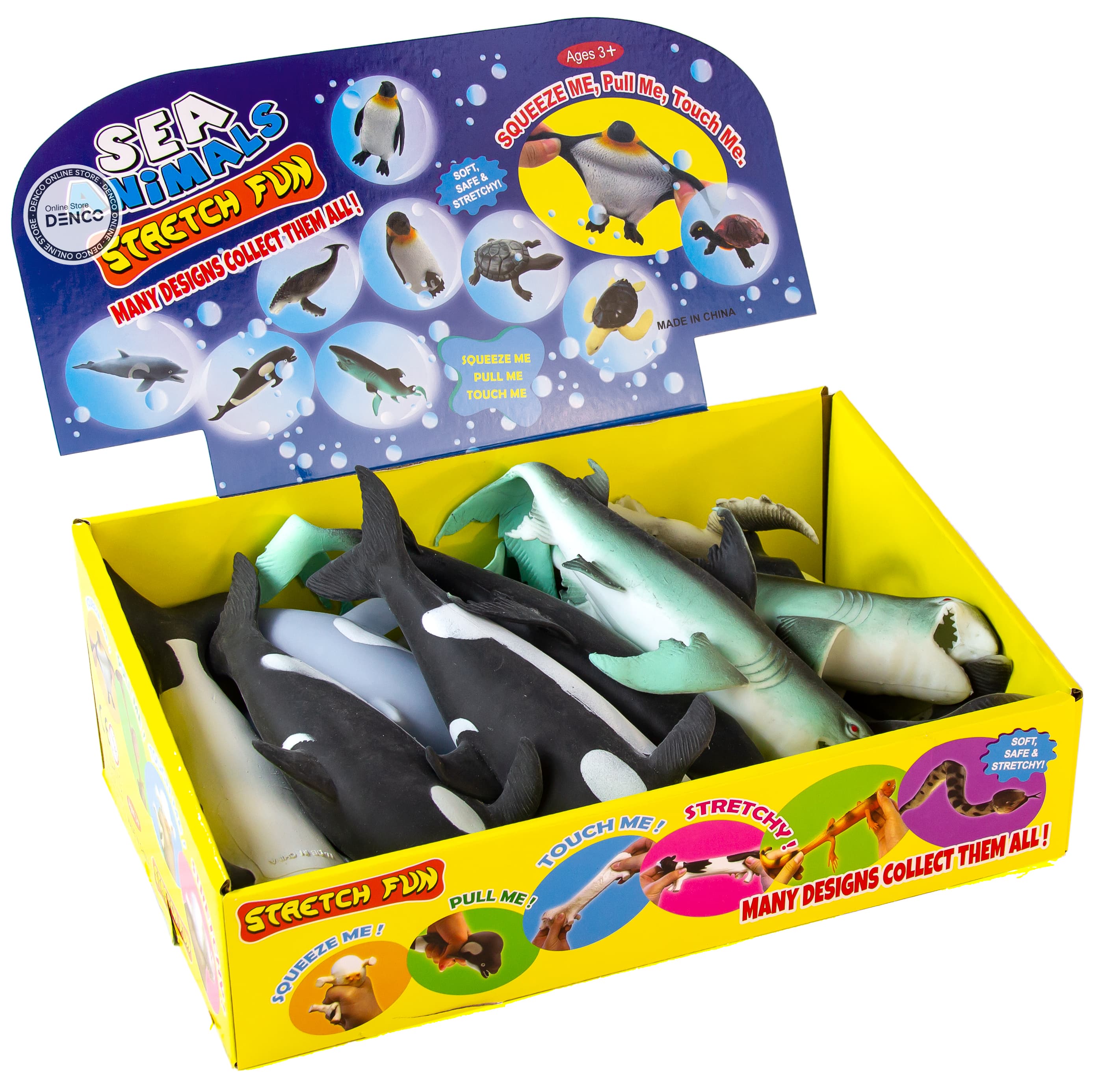 Игрушки резиновые фигурки-тянучки «Морские обитатели» A127, 20 см. Антистресс / 4 шт.