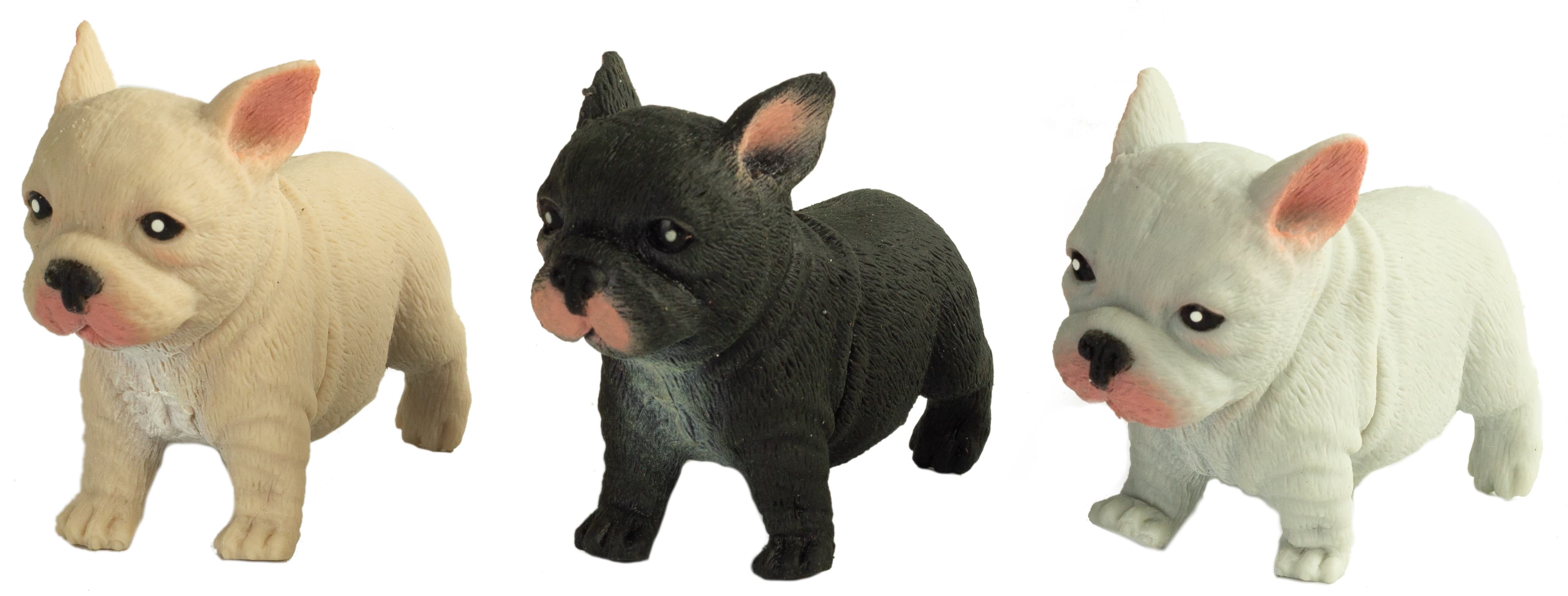 Резиновые Фигурки-тянучки «Собаки Французские бульдоги» A211-DB, 5 см., / 3 шт.
